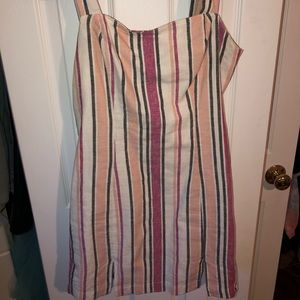 Striped square neck dress